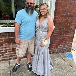 Camille La Vie Silver Prom Dress